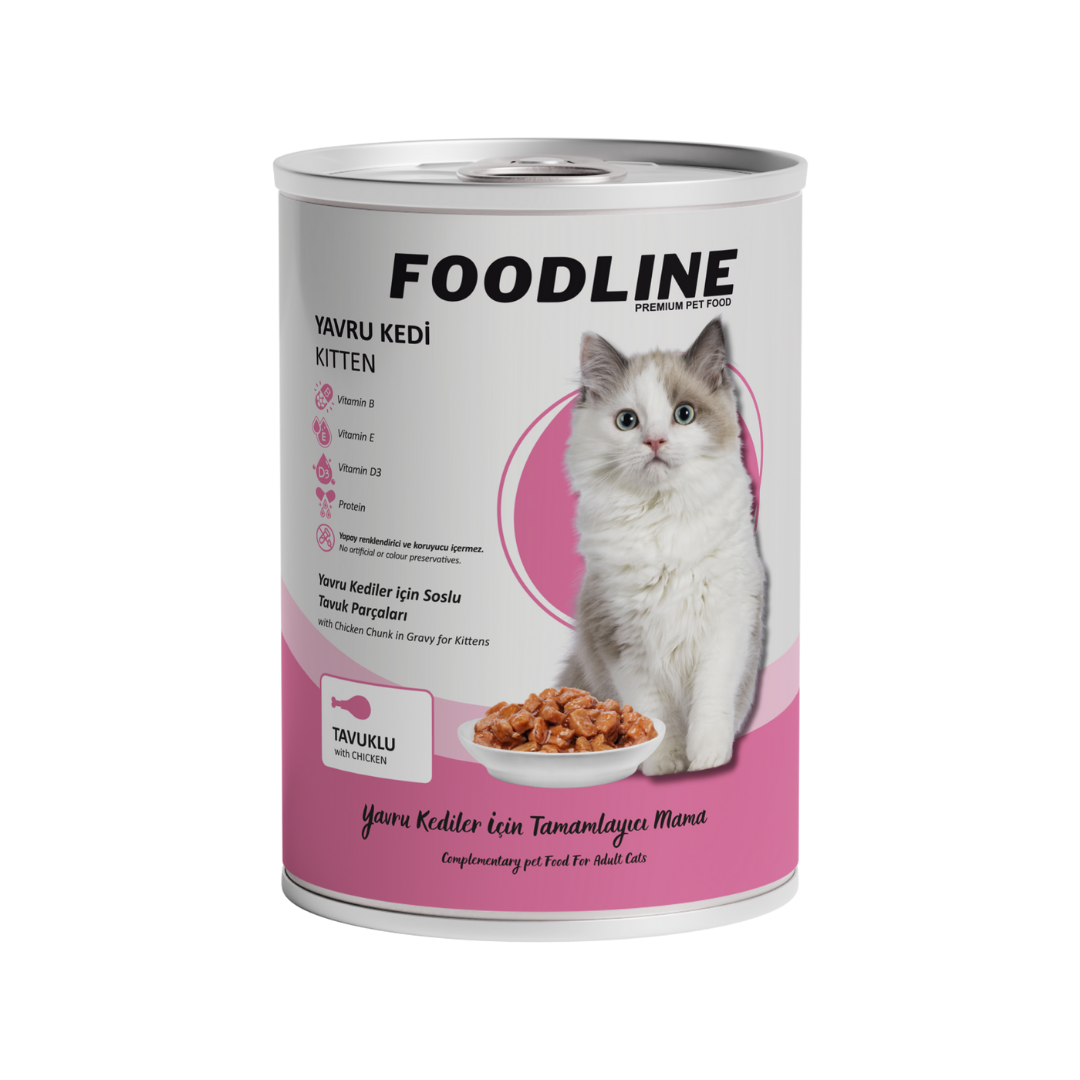 2 Foodline Tavuklu Yavru Kedi Konservesi 400g - Görsel 1