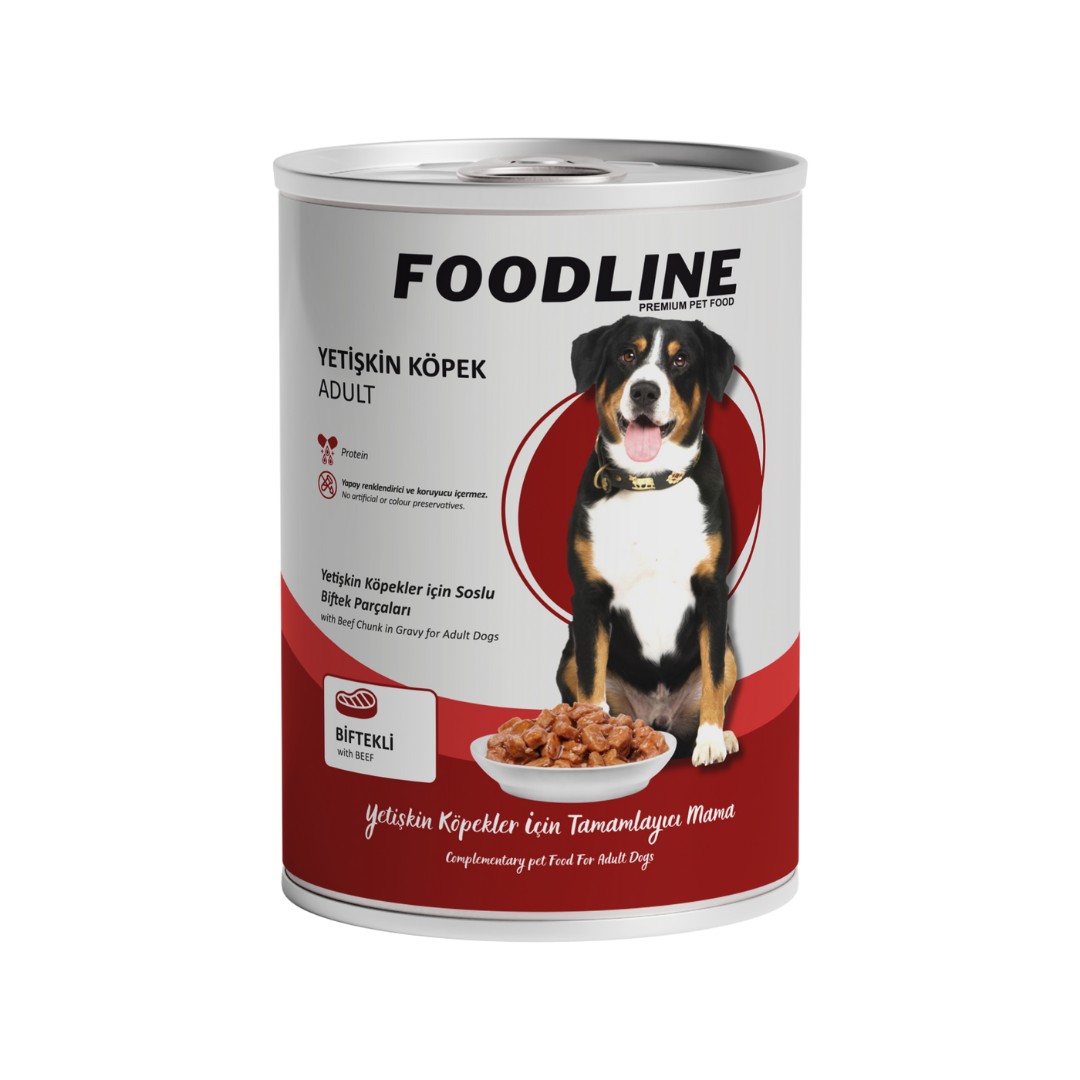 6 Foodline Dana Etli Yetişkin Köpek Konservesi 400g - Görsel 1