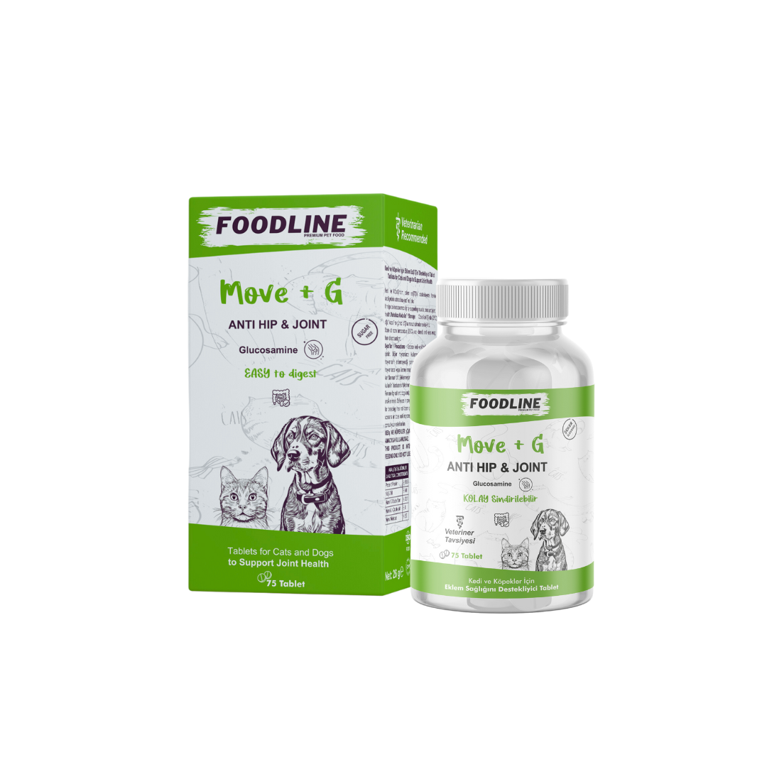 22 Foodline Hip&Joint Glucosamine 75 Tablet - Kedi ve Köpekler için Eklem Sağlığını Destekleyici - Görsel 1