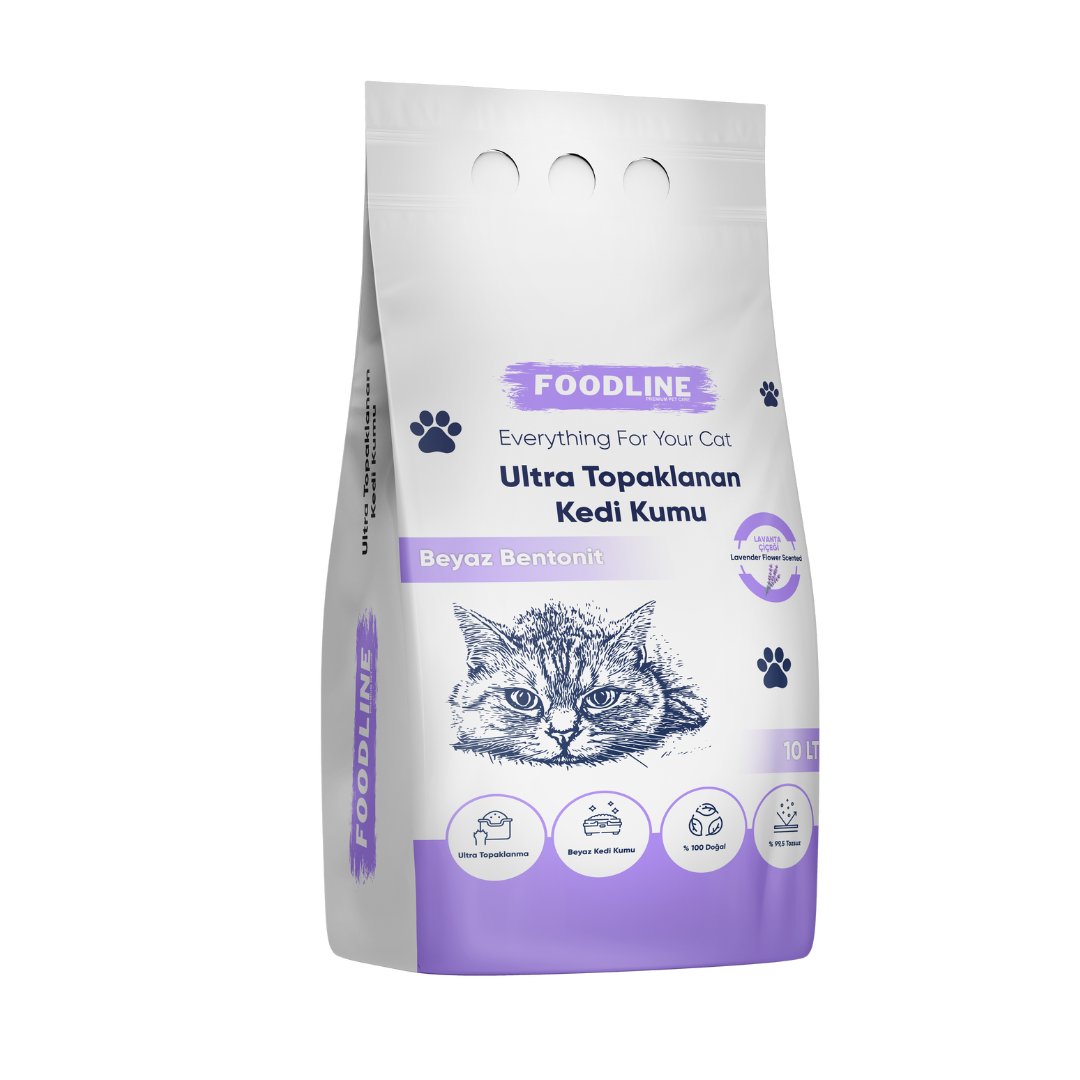 23 Foodline Lavanta Kokulu İnce Taneli Bentonit Topaklanan Kedi Kumu 10 Lt - Görsel 1