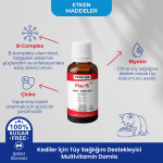 Foodline Kediler için Plus +B Damla 50ml - Tüy Sağlığını Destekleyici Biotinli Multivitamin - Görsel 5